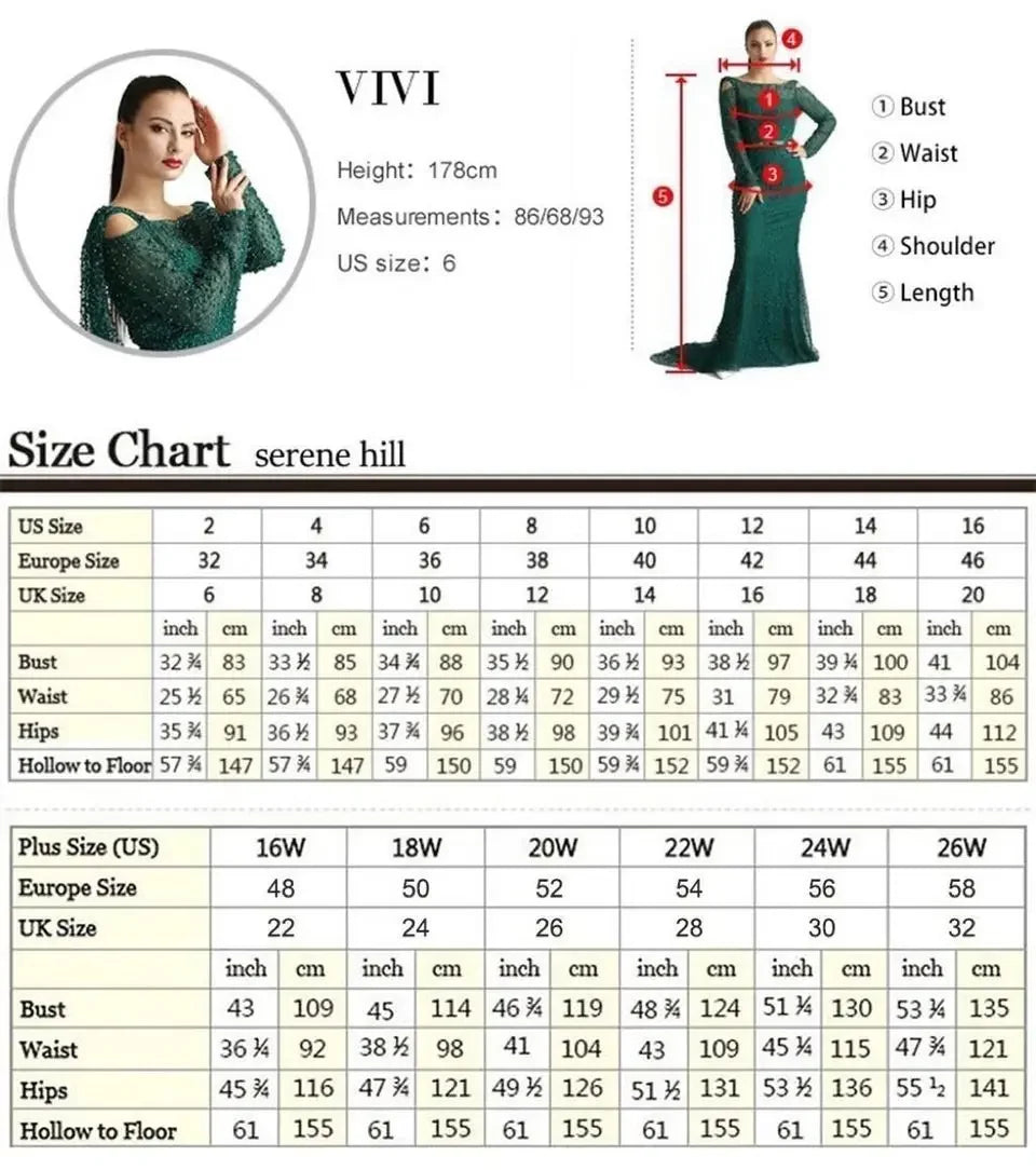 SERENE HILL Customized Dubai Luxury Nude Beaded Feathers Mermaid Evening Dress 2025 Modest For Wedding Women Party Gown CLA72394
